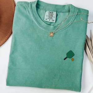 Pickleball Embroidered Comfort Colors Unisex T-Shirt, Pickleball Embroidered Tee, Pickleball Lover Gift, Pickleball Shirt
