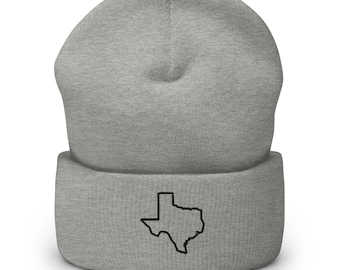 Gorro de invierno de punto unisex con el estado de Texas bordado