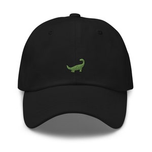 Green Brachiosaurus Dinosaur Embroidered Dad Hat,  Embroidered Unisex Hat, Dad Cap, Adjustable Baseball Cap Gift for Him