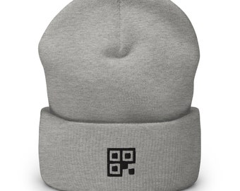 Bestickte Mütze mit QR-Code: Unisex Strickmütze