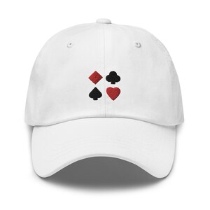 Card Suits Gestickter Dad-Hut, gestickter Unisex-Hut, Dad-Kappe, verstellbare Baseballkappe Geschenk für ihn
