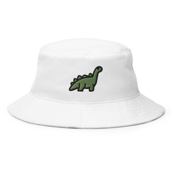 Dinosaur Bucket Hat, Embroidered Bucket Hat, Handmade Unisex Adult Cotton Sun Hat, Summer Hat Gift - Multiple Colors
