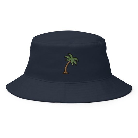 Palm Tree Bucket Hat, Embroidered Bucket Hat, Handmade
