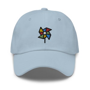 Pinwheel Dad Hat, Embroidered Unisex Hat, Handmade Dad Cap, Adjustable Baseball Cap Gift - Multiple Colors