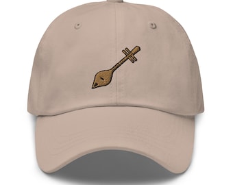 NOBU Embroidered Dad Hat: Beige Cotton Twill Baseball Cap - Etsy