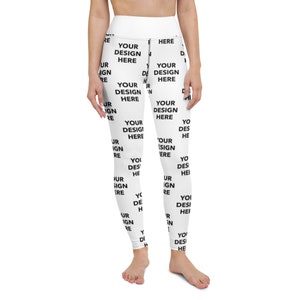 Custom Yoga Leggings, Customized Yoga Pants, Personalized Design or Text Yoga Pants, Your Logo Yoga Pants, Bulk Promotional Yoga Pants image 2