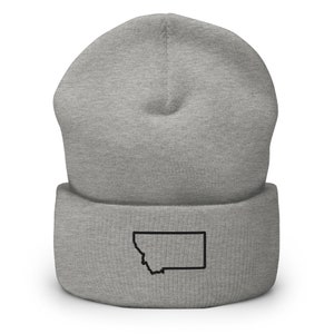 Montana State Karte Bestickte Mütze, Handgefertigte Cuffed Knit Unisex Slouchy Erwachsene Winter Mütze Mütze Geschenk