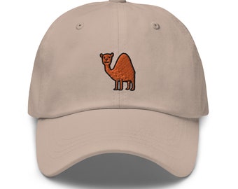 Camel Dad Hat, Embroidered Unisex Hat, Handmade Dad Cap, Adjustable Baseball Cap Gift - Multiple Colors