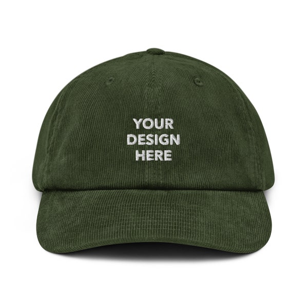 Customized Embroidered Corduroy Hat, Multiple Color Options Personalized Hat, Custom Corduroy Cap Embroidery, Handmade Corduroy Hat