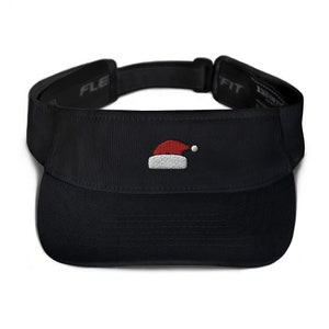 Santa Hat Embroidered Visor, Premium Summer Visor,  Adjustable Beach Sun Hat - Multiple Colors