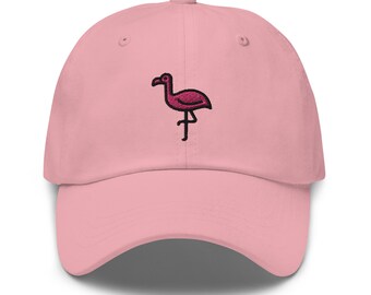Flamingo Bestickte Papa Mütze: Unisex Chino Cap aus Baumwolltwill