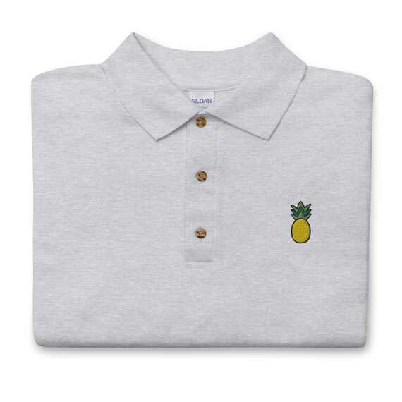 Pineapple Embroidered Men's Polo Shirt 