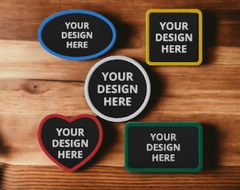 Custom 3" Embroidered Patch, Iron On Patch, Personalized Text Logo or Design Embroidered Patch, Circular Rectangle Square Heart Oval Shape