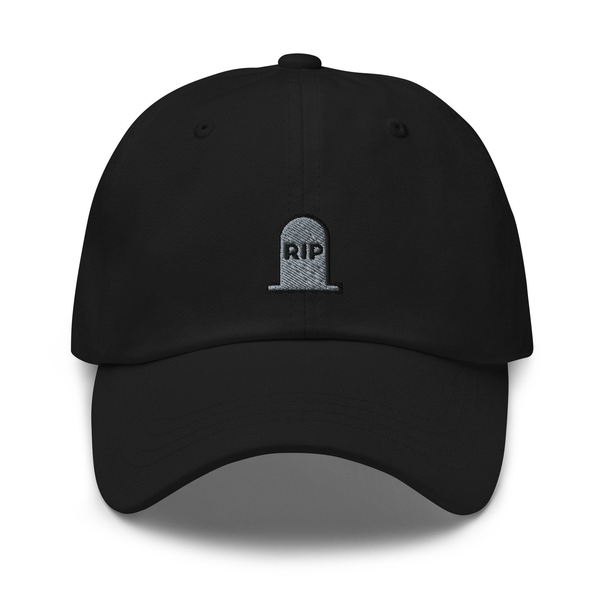 RIP Grave Dad Hat, Embroidered Unisex Hat, Handmade Dad Cap, Adjustable Baseball Cap Gift - Multiple Colors