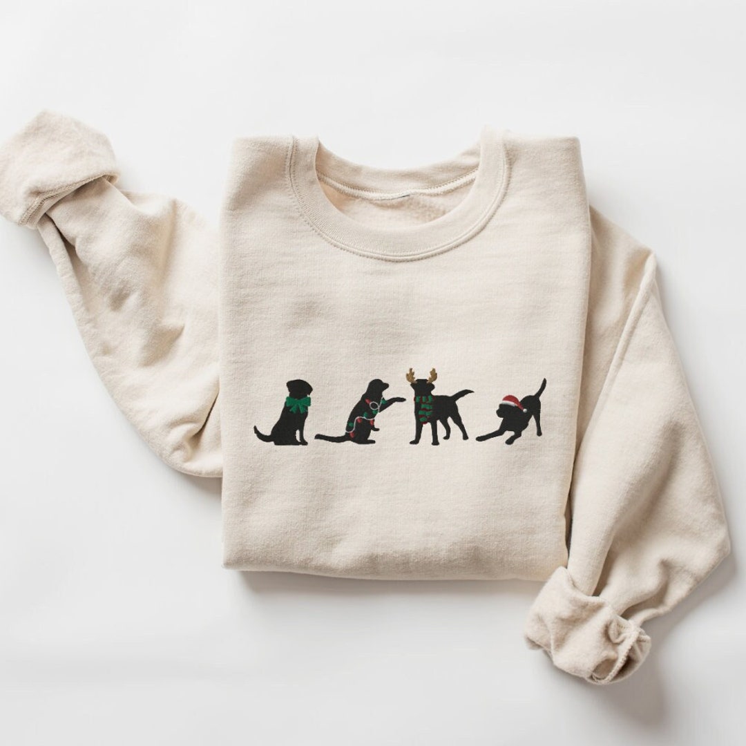 Embroidered Black Lab Sweatshirt, Dog Sweatshirt Unisex, Labrador ...