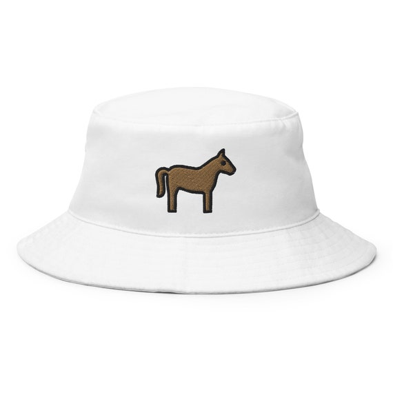 Embroidered Horse Bucket Hat: Unisex Cotton Twill Sun Hat - Etsy display picture 1