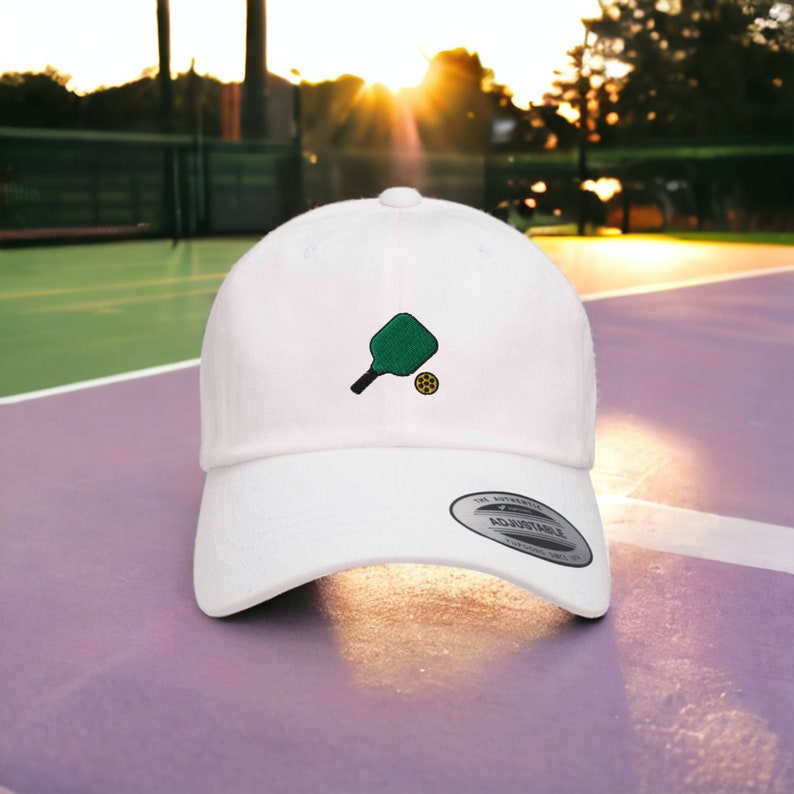 Cadeau amateur de pickleball, chapeau papa brodé pickleball, chapeau unisexe brodé, casquette papa, casquette de baseball réglable cadeau pour lui image 1