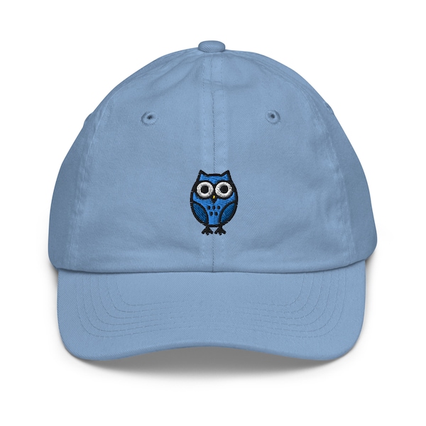 Owl Youth Baseball Cap, Handmade Kids Hat, Embroidered Childrens Hat Gift - Multiple Colors