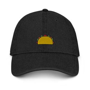 Taco Denim Hat, Premium Embroidered Denim Cap, Hat Embroidery Gift - Multiple Colors