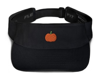 Pumpkin Embroidered Visor: Adjustable Summer Sun Hat