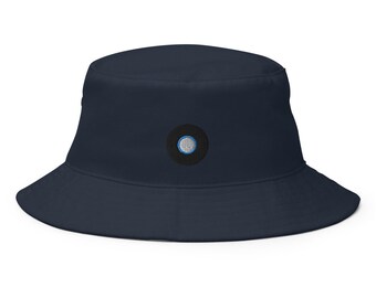 Vinyl Record Embroidered Bucket Hat, Handmade Unisex Adult Cotton Sun Hat, Summer Hat Gift