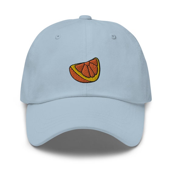 Orange Dad Hat, Embroidered Unisex Hat, Handmade Dad Cap