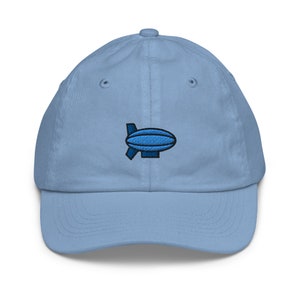 Blimp Youth Baseball Cap, Handmade Kids Hat, Embroidered Childrens Hat Gift - Multiple Colors