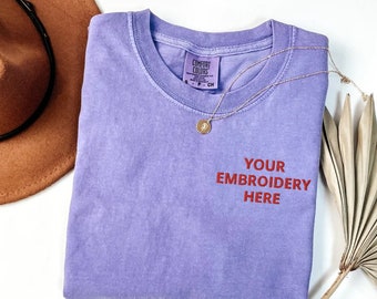 Custom Embroidered T-Shirt: Personalized Comfort Colors Unisex Tee