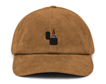 Leichter Cord Hut, handgefertigte bestickte Cord Dad Cap - mehrere Farben