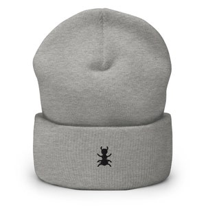 Gorro bordado de formiga e inseto, feito à mão, de malha, unissex, folgado, para inverno, para presente