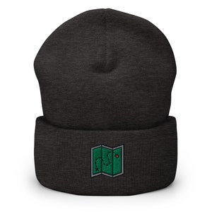 Reise-Abenteurer-Kartensymbol Bestickte Mütze, Handgefertigte Cuffed Knit Unisex Slouchy Erwachsene Wintermütze Kappe Geschenk