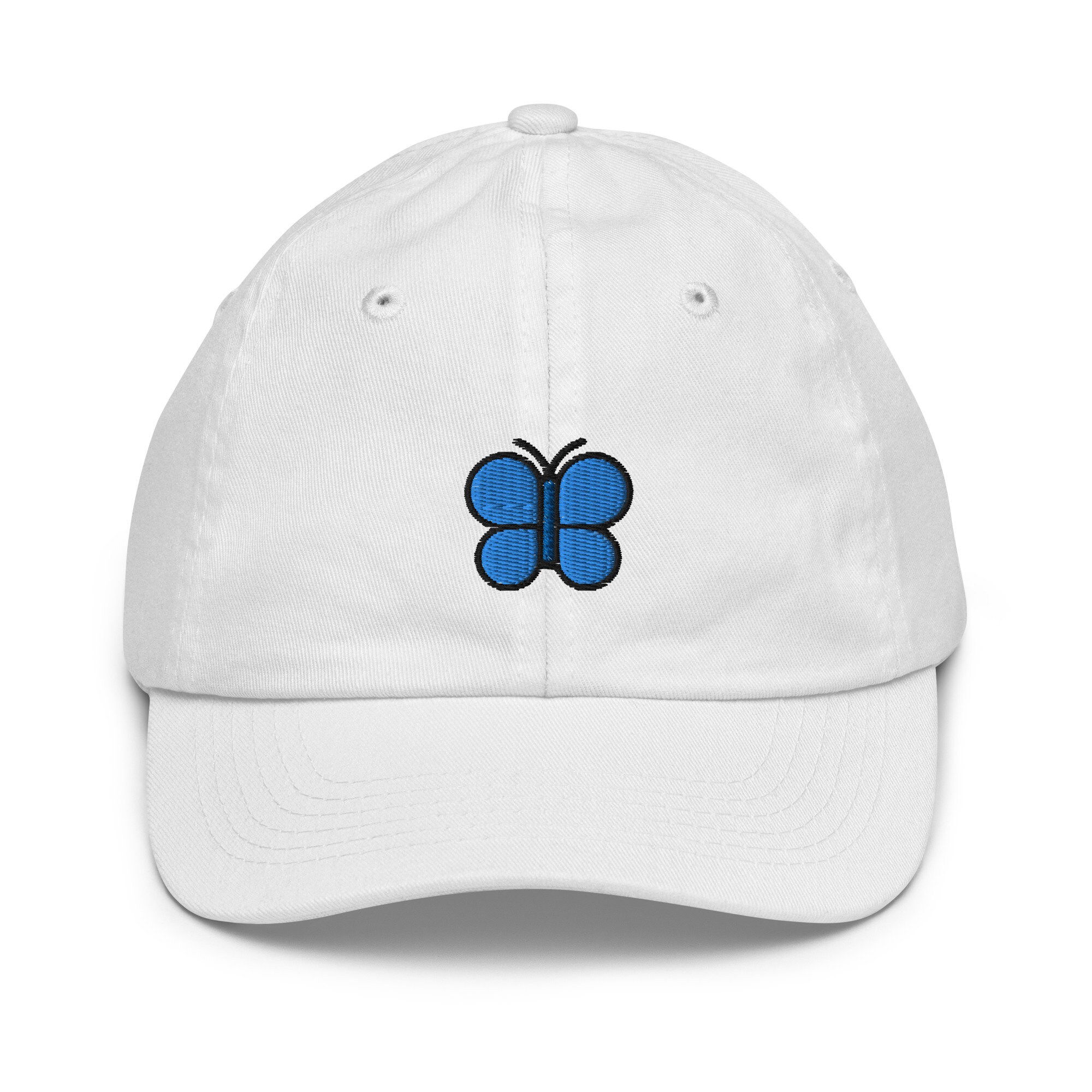 Kids Butterfly Baseball Cap - Adjustable Vintage Washed Hat For Boys & Girls Ages 3-10