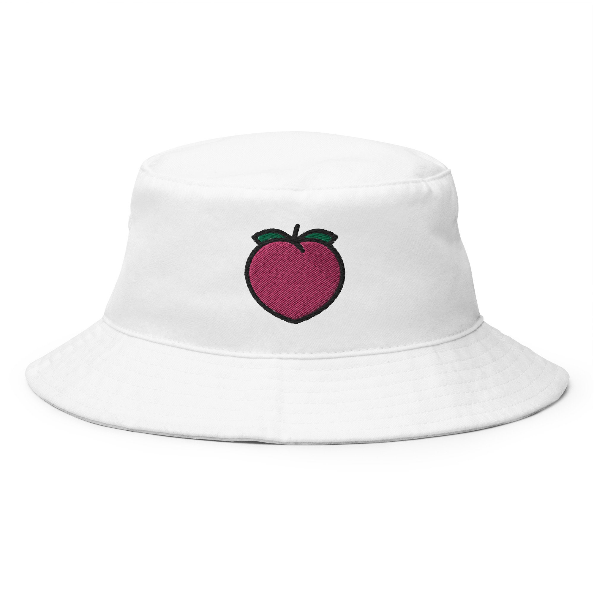 Peach Bucket Hat Embroidered Bucket Hat 