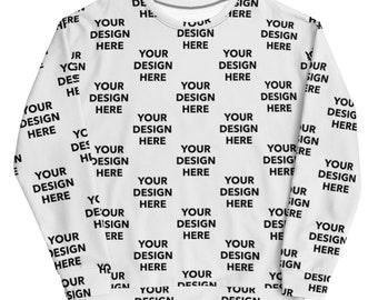 Personalized Printed Sweatshirt, Customized Logo Unisex Sweatshirt, All Over Print With Your Text or Design, Handmade Custom Crewneck