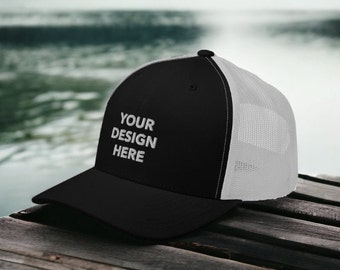 Custom Trucker Hat - Embroidered Personalized Mesh Cap with Adjustable Strap, Handmade Gift for Men & Women
