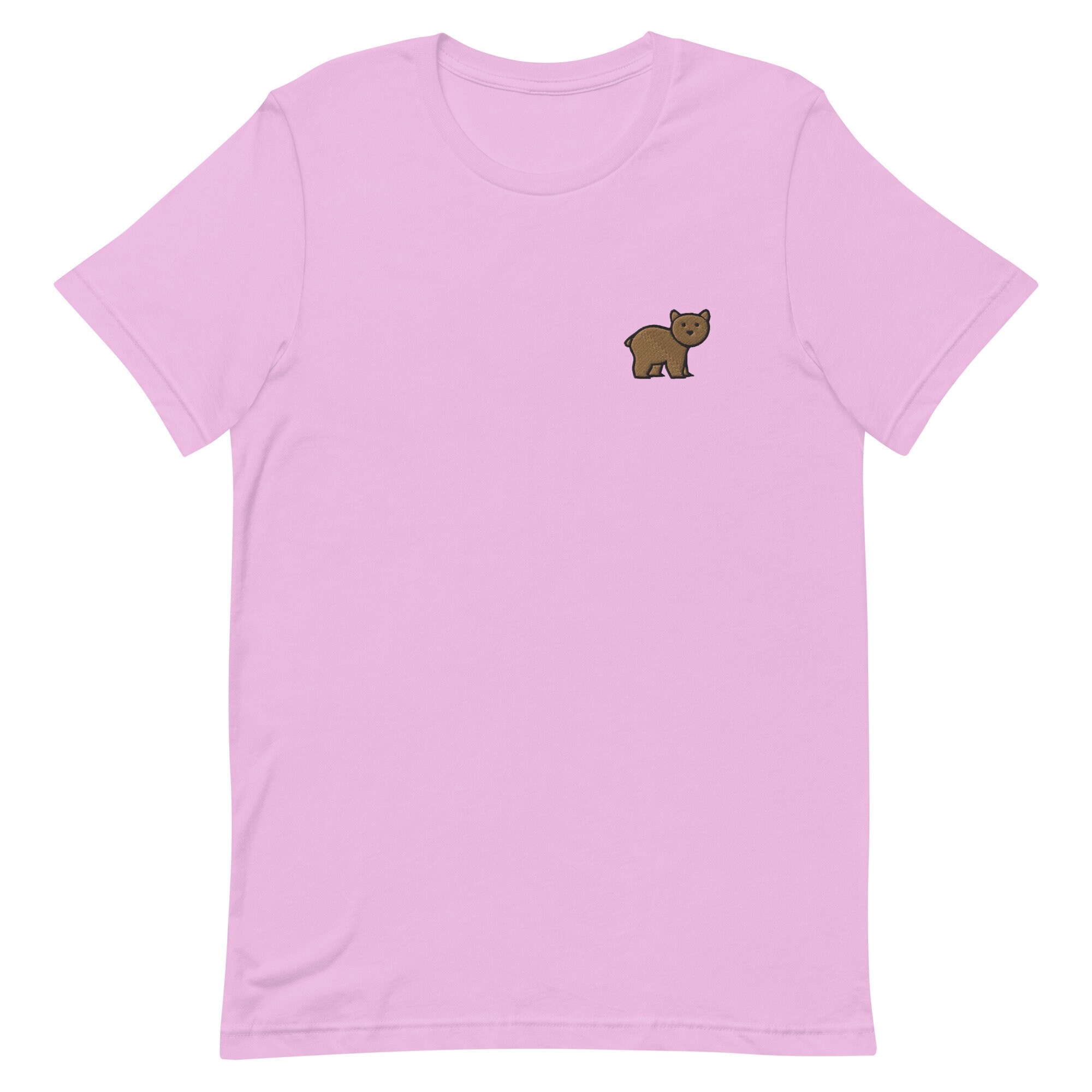 Bear Unisex T-shirt, Embroidered Unisex T-shirt Gift for