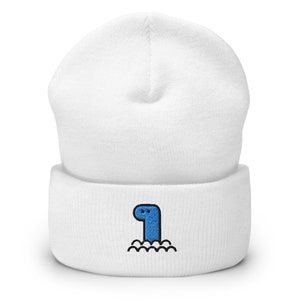 Bonnet brodé monstre marin : bonnet d&#39;hiver en tricot unisexe