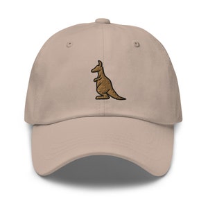 Kangaroo Dad Hat, Embroidered Unisex Hat, Handmade Dad Cap, Adjustable Baseball Cap Gift - Multiple Colors