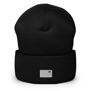 Gorro de invierno unisex con bordado de carta de correo, hecho a mano, con puños, holgado, para adultos, ideal como regalo