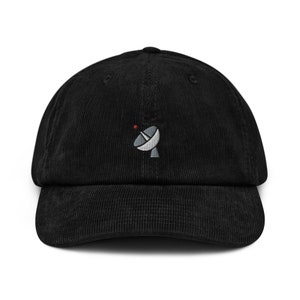 Satellite Dish Corduroy Hat, Handmade Embroidered Corduroy Dad Cap - Multiple Colors