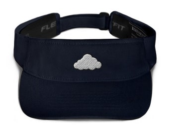 Cloud Embroidered Visor: Adjustable Summer Sun Hat