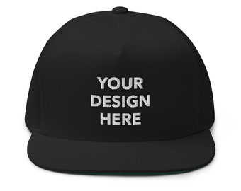 Gorra plana bordada personalizada: logotipo, texto y diseño personalizados