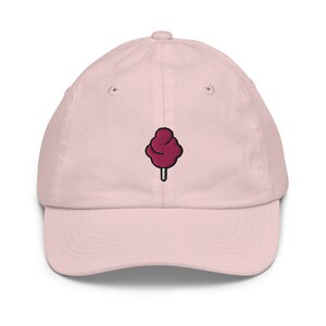 Cotton Candy Youth Baseball Cap, Handmade Kids Hat, Embroidered Childrens Hat Gift - Multiple Colors