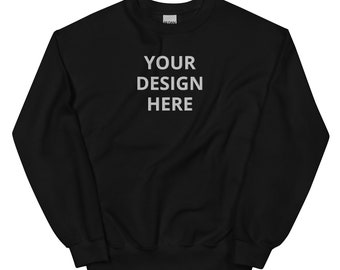 Personalized Embroidered Sweatshirt, Customized Center Logo Unisex Sweatshirt, Embroidery With Your Text or Design, Handmade Custom Crewneck