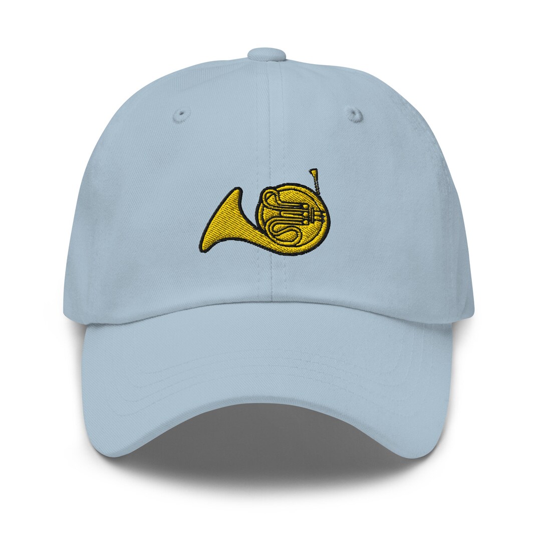 French Horn Embroidered Dad Hat: Unisex Cotton Twill Baseball Cap - Etsy
