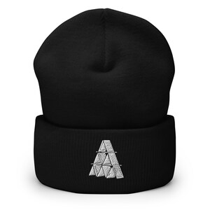 Berretto ricamato House of Cards, berretto invernale unisex per adulti lavorato a maglia con risvolto fatto a mano, regalo