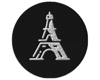 Geborduurde patch Eiffeltoren: Frankrijk souvenir, opstrijkappliqué (3")