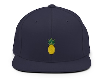 Pineapple Embroidered Snapback Hat: Tropical Gift