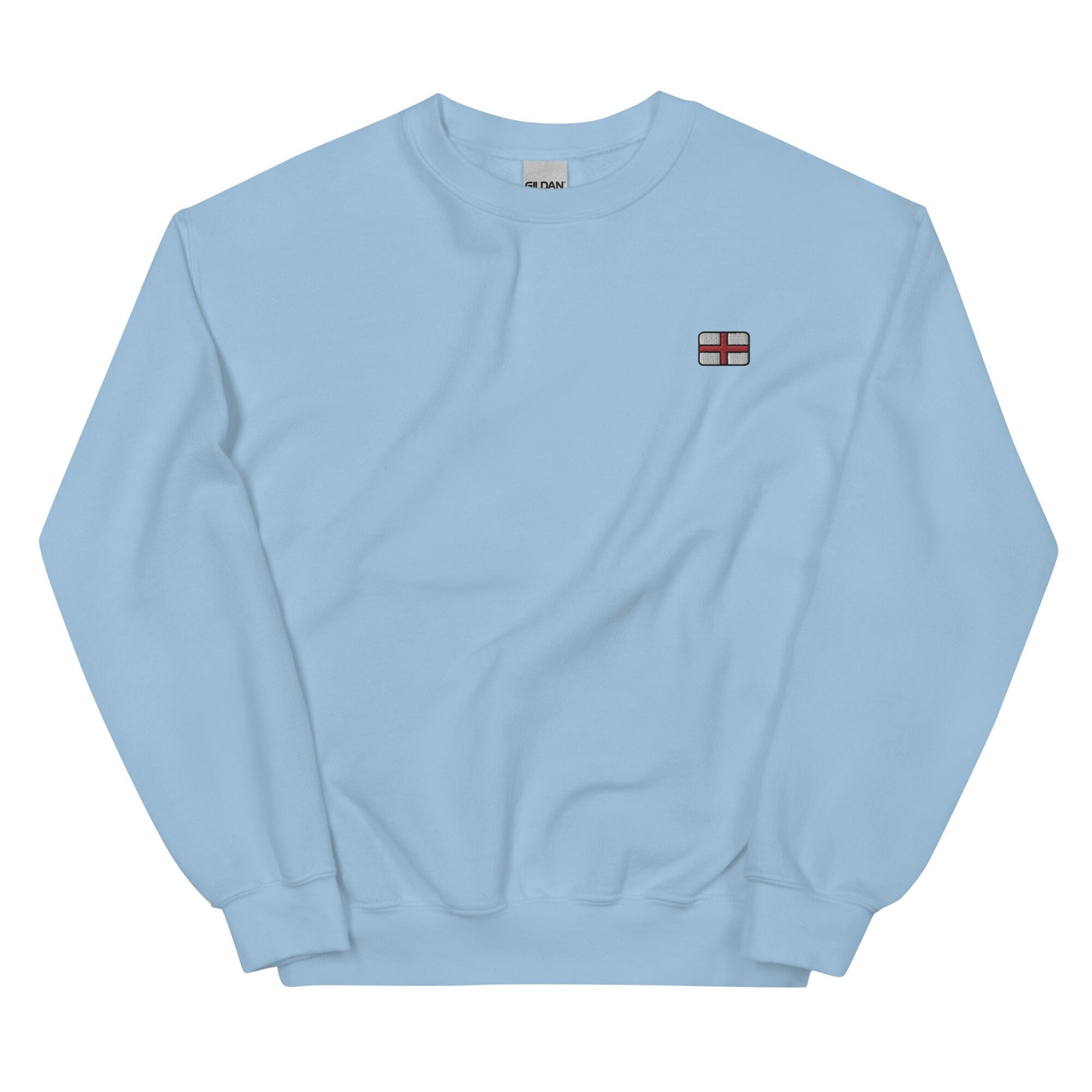 England Flag Embroidered Sweatshirt Gift, Cute Unisex Crewneck Sweater, Long Sleeve Pullover Sweater - Multiple Colors