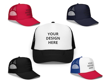 Personalized Embroidered Foam Trucker Hat: Custom Text/Design
